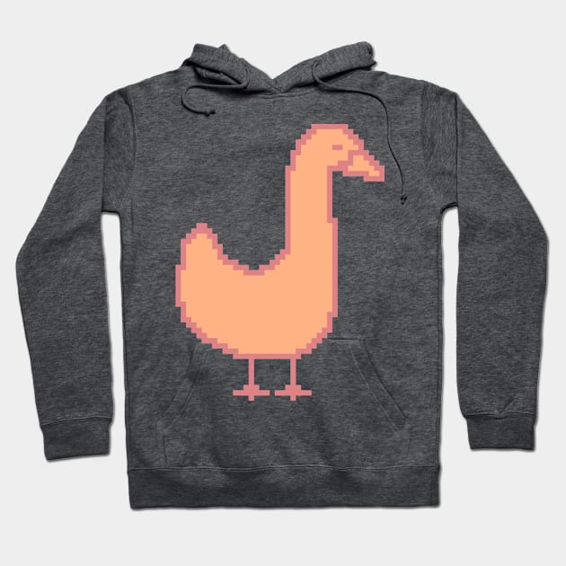 Pixelart Goose Peach Fuzz Pantone Color of the Year 2024 Hoodie by ellenhenryart